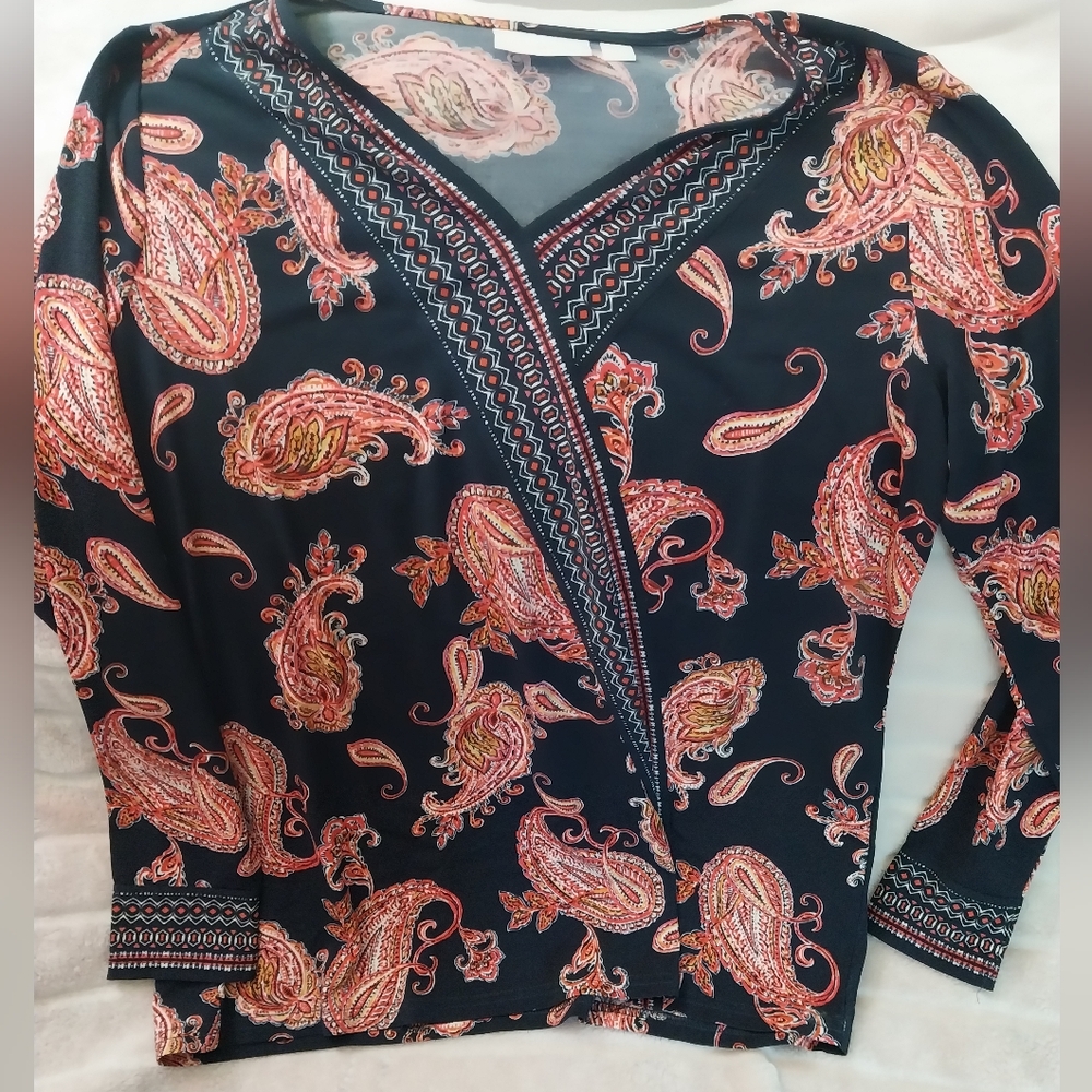 Paisley Print Long Sleeve Top